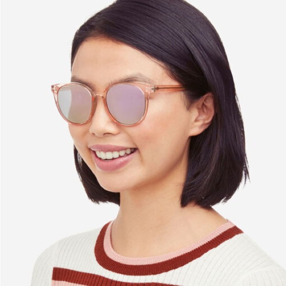 Cole Haan polarized crystal pink classic round sunglasses